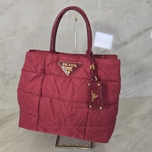 Prada Pink Quilted Tote Bag